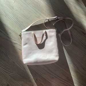 Madewell crossbody shoulder leather bag pink/neutral/tan warm tones shoulder bag